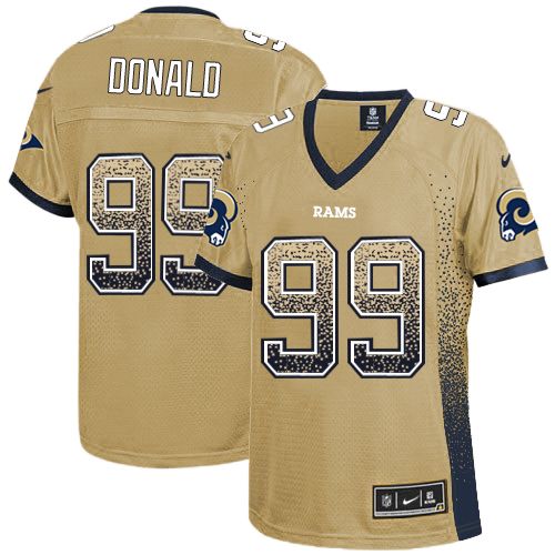 Women's Limited Aaron Donald Nike Jersey Gold - #99 Drift Fashion NFL Los Angeles Rams